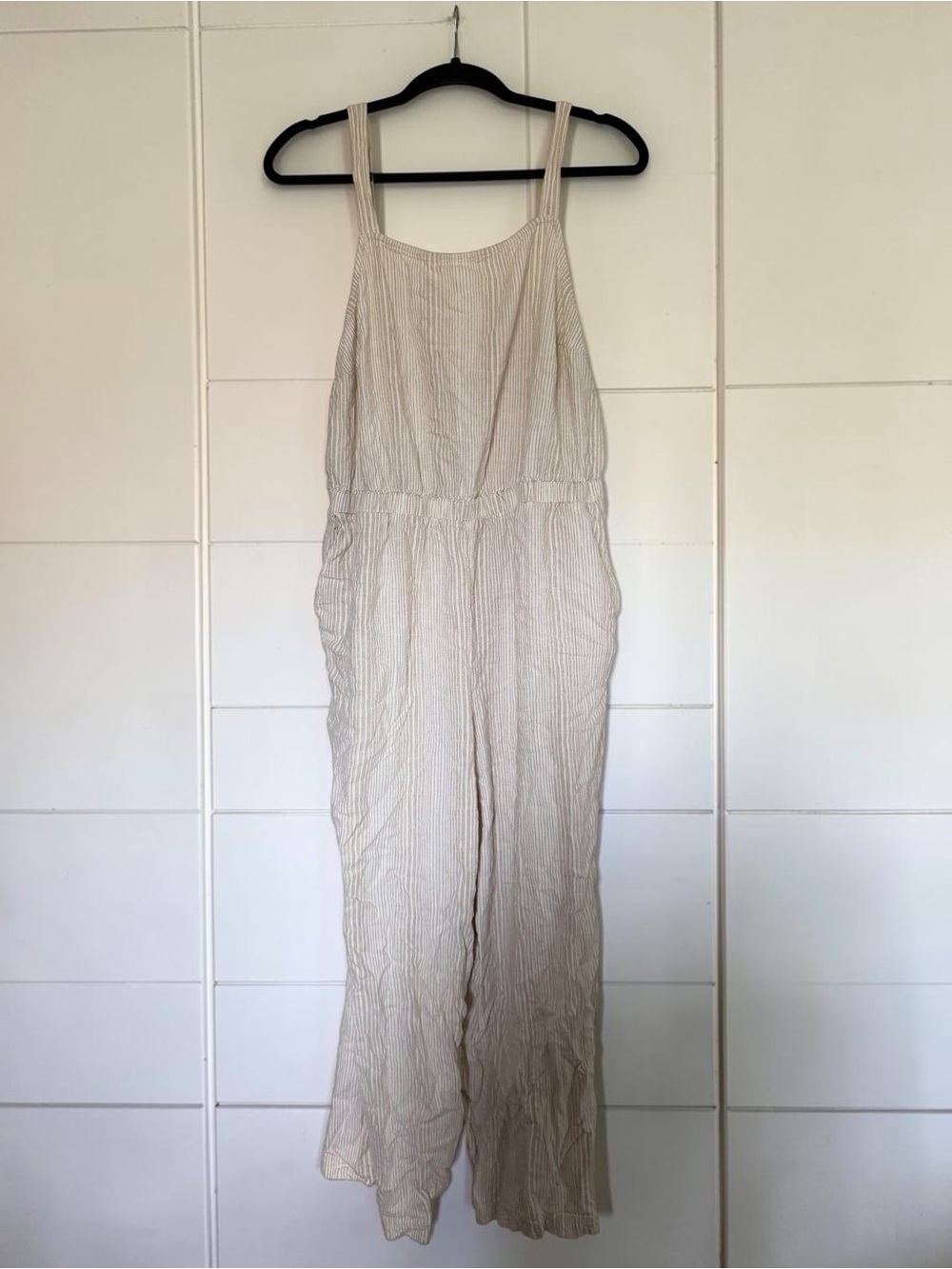 Sonoma Neutral Striped Beige Jumpsuit